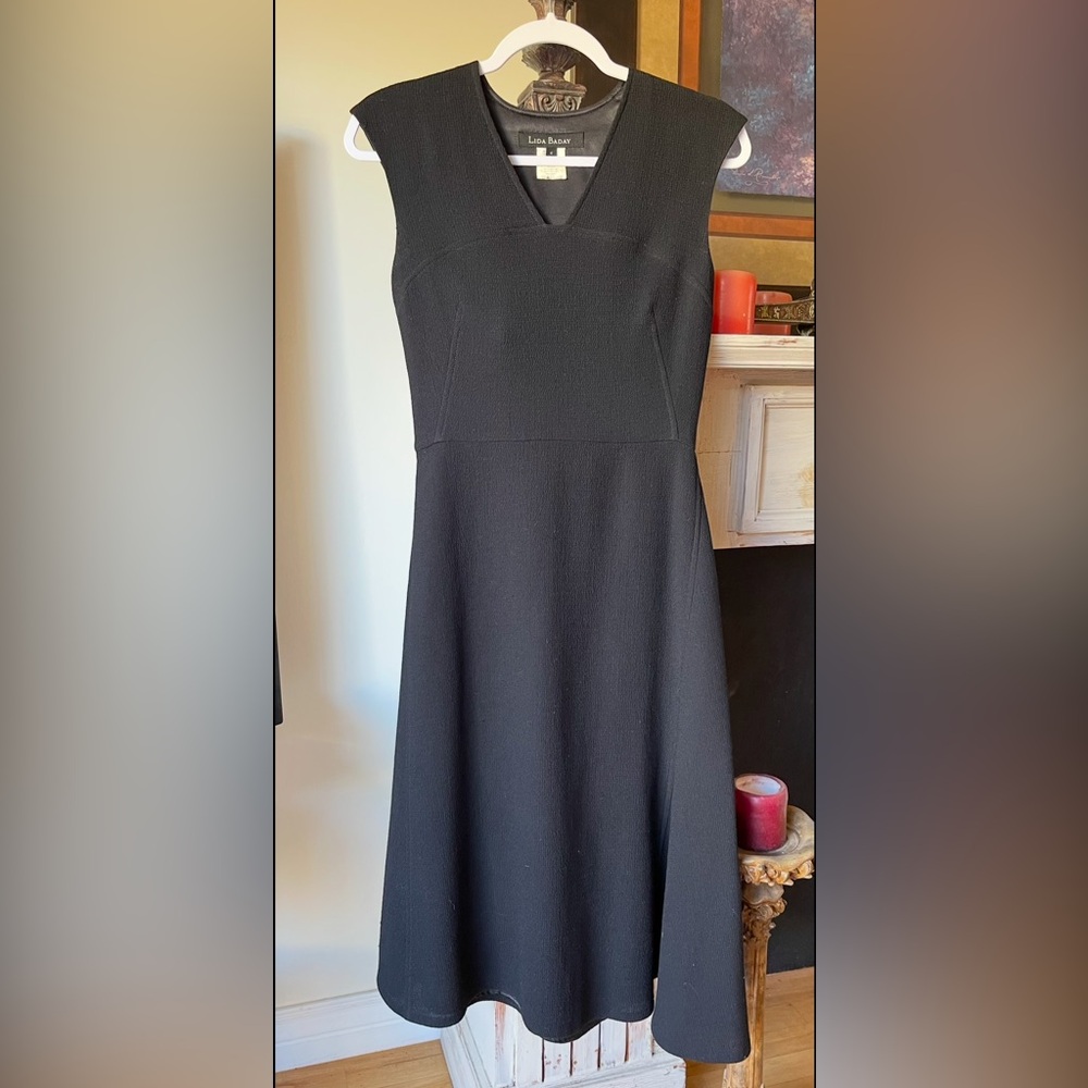 LIDA BADAY via SAKS 5th Ave. Asymmetrical Designer Dress Black Tag Sz 4 But 2